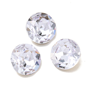 Glass Rhinestone Cabochons, Flat Back & Back Plated, Faceted, Diamond, Alexandrite, 8x4mm