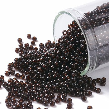 TOHO Round Seed Beads, Japanese Seed Beads, (14) Transparent Root Beer Brown, 11/0, 2.2mm, Hole: 0.8mm, about 1110pcs/10g
