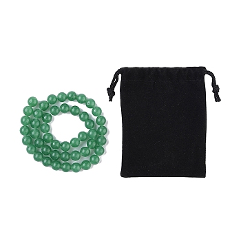 1 Strand Natural Green Aventurine Beads Strands, Round, Dyed, 8mm, Hole: 1mm, about 48pcs/strand, 15.7 inch