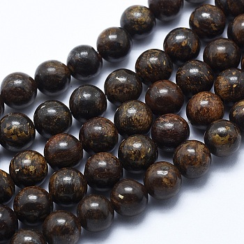 Natural Bronzite Bead Strands, Round, 8mm, Hole: 1.2mm, about 48pcs/strand, 14.7 inch(37.5cm)