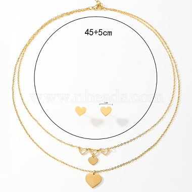Golden Stainless Steel Jewelry Set(QE0758-3)-3