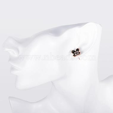 Уникальный дизайн цветок сплава олова чешский горный хрусталь серьги стержня эмали(EJEW-BB03366-01RG)-5