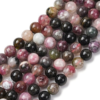 Natural Multicolor Tourmaline Round Bead Strands(G-I162-01-8mm)-2