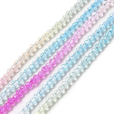 Transparent Gradient Color Glass Beads Strands(GLAA-H021-01A-19)-2