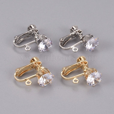 Mixed Color Clear Brass Clip-on Earring Findings