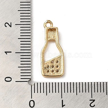 Brass Micro Pave Cubic Zirconia Pendants(KK-F865-21G)-3