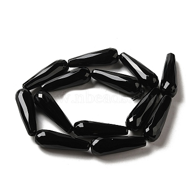 Black Onyx Beads Strands(G-E039-FD1-30x10mm)-4