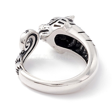 Tigre 925 anillo de brazalete de plata esterlina para mujer(STER-G032-09AS)-3