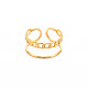 Ионное покрытие (ip) 304 кольцо из нержавеющей стали в форме цепочки с открытой манжетой для женщин(RJEW-S405-203G)-1
