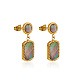 304 Stainless Steel & Natural Shell Dangle Earrings(WG17D9D-02)-1