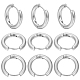 12 Pairs 202 Stainless Steel Huggie Hoop Earrings with 316 Surgical Stainless Steel Pins(EJEW-SC0001-40P)-1
