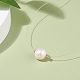 Natural Pearl Pendant Necklace with Nylon Wire for Women(NJEW-JN03830)-3