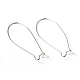 Brass Hoop Earrings Findings Kidney Ear Wires(EC221-4NF)-1