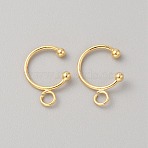 Brass Ear Cuff Findings, with Horizontal Loops, Golden, 16x12x1~2.5mm, Hole: 2.5mm, Inner Diameter: 10mm(KK-WH0079-50G)