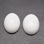 Oval Opaque Glass Cabochons, White, 14x10x4.5mm(G-K020-14x10mm-12)