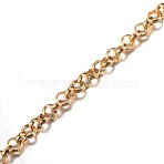 3.28 Feet Ion Plating(IP) 304 Stainless Steel Rolo Chains, Belcher Chain, Unwelded, for Jewelry Making, Golden, 3x1mm(X-CHS-P002-01G-1MM)