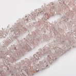 Natural Rose Quartz Beads Strands, Chip, 1.5~4.5x6.5~11.5mm, Hole: 1mm, about 80~81cm(G-D0002-C44)