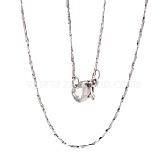 Brass Coreana Chain Necklaces, with Brass Lobster Claw Clasps, Thin Chain, Platinum, 14.9 inch(MAK-J009-20P)