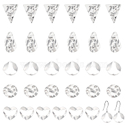 50Pcs 5 Style304 Stainless Steel Pendant, Triangle & Heart & Flat Round, Stainless Steel Color, 21.5~30x17~24x0.5~1mm, hole: 1.2~1.6mm, 10pcs/style(STAS-CA0001-69P)