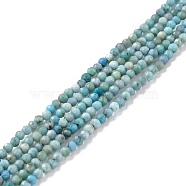 Natural Blue Opal Beads Strands, Faceted, Round, Grade AA, 2mm, Hole: 0.5mm, about 192pcs/strand, 15.47''(39.3cm)(G-K315-B05-A)