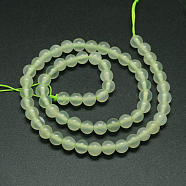 Natural New Jade Stone Round Bead Strands, 4mm, Hole: 1mm, about 97pcs/strand. 15.5 inch(G-O039-16-4mm)