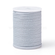 Round Waxed Polyester Cord, Taiwan Waxed Cord, Twisted Cord, Light Grey, 1mm, about 12.02 yards(11m)/roll(X-YC-G006-01-1.0mm-33)