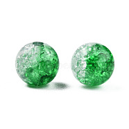 Transparent Crackle Acrylic Beads, Round, Sea Green, 8x7.5mm, Hole: 1.8mm, about 1700pc/500g(CACR-N002-23B)