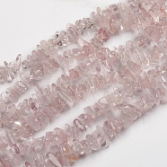 Natural Rose Quartz Beads Strands, Chip, 1.5~4.5x6.5~11.5mm, Hole: 1mm, about 33.39 inch(84.8cm)(G-D0002-C44)