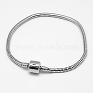 Tarnish Resistant 304 Stainless Steel European Style Bracelets for Jewelry Making, Stainless Steel Color, 200x3mm(X-PPJ-F002-03C)