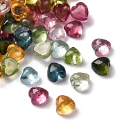 Natural Tourmaline Cabochons, Flat Back, Heart Shape, Mixed Color, 3x3x1.5mm(G-I295-05C-14A)