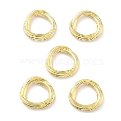 Alloy Linking Rings, Twisted Ring, Real 18K Gold Plated, 12x12x3mm, Inner Diameter: 8mm(FIND-G085-02A-G)