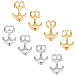 6Pcs 2 Colors 304 Stainless Steel Anchor Hook Clasps, For Leather Cord Bracelets Making, Golden & Stainless Steel Color, 32.5~33x21x4.5~6mm, Hole: 7x5mm, 3pcs/color(STAS-UN0050-79)
