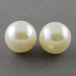 Imitated Pearl Acrylic Beads, Round, Creamy White, 30mm, Hole: 3.5mm, about 35pcs/500g(PACR-30D-12)