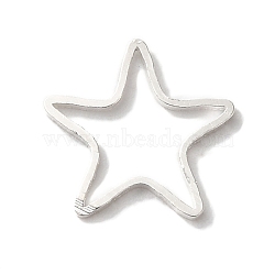 Brass Linking Rings, Lead Free & Cadmium Free, Star, 925 Sterling Silver Plated, 10.5x10.5x1mm, Inner Diameter: 7x8.5mm(KK-K383-09A-S)