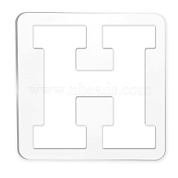 Acrylic Earring Handwork Template, Card Leather Cutting Stencils, Square, Letter Pattern, Letter.H, 15.2x15.2x0.4cm(TOOL-WH0156-003)