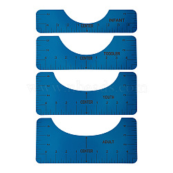 PVC T-Shirt Ruler, Guide Alignment Tool to Center Designs, Deep Sky Blue, 254x63.5~127mm, 4pcs(X-TOOL-TAC0007-25A)