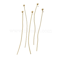 Brass Ball Head Pins, Lead Free & Cadmium Free, Real 24K Gold Plated, 50x0.6mm, Head: 2mm(KK-H502-03R-G)