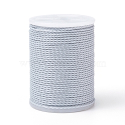 Round Waxed Polyester Cord, Taiwan Waxed Cord, Twisted Cord, Light Grey, 1mm, about 12.02 yards(11m)/roll(X-YC-G006-01-1.0mm-33)