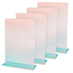 Acrylic Earring Display Stands, with Pedestal, Rectangle, Colorful, Finished Product: 5x13x18.1cm, about 2pcs/set(EDIS-WH0012-21)