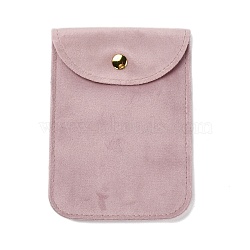 Velvet Jewelry Storage Pouches with Snap Button for Bracelets Necklaces Earrings, Rectangle, Thistle, 12.8x9.1x0.75cm(ABAG-P013-01B)