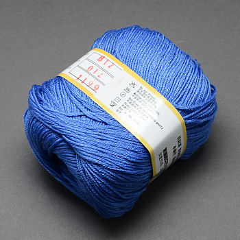 Baby Yarns, with Cotton, Silk and Cashmere, Royal Blue, 1mm, about 50g/roll, 6rolls/box