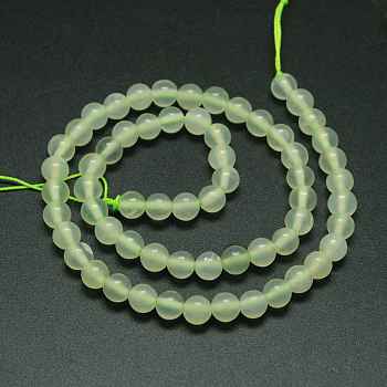 Natural New Jade Stone Round Bead Strands, 4mm, Hole: 1mm, about 97pcs/strand. 15.5 inch