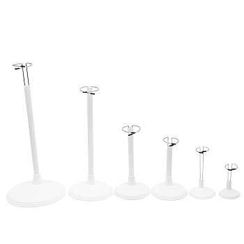 Iron Model Toy Assembled Holder, with PVC Chassis & Increased Stick, White, 125x300~380mm