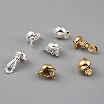 Brass Clip-on Earring Findings, Mixed Color, 19x12x14mm, Hole: 1.8mm