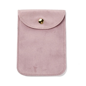Velvet Jewelry Storage Pouches with Snap Button for Bracelets Necklaces Earrings, Rectangle, Thistle, 12.8x9.1x0.75cm