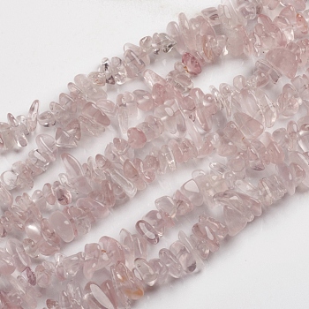 Natural Rose Quartz Beads Strands, Chip, 1.5~4.5x6.5~11.5mm, Hole: 1mm, about 33.39 inch(84.8cm)