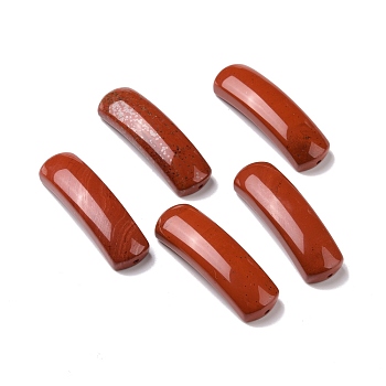 Natural Red Jasper Connector Charms, Curved Tube, Arch, 36~37x10.5~11x5.5~6mm, Hole: 1.2mm