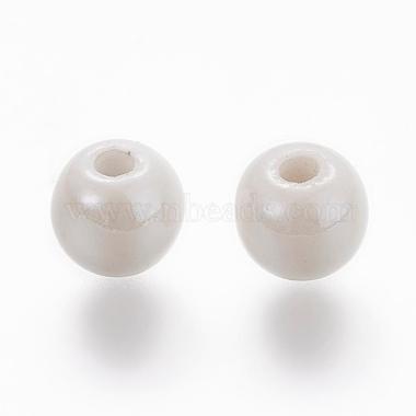 Abalorios redondos de porcelana hechas a mano pearlized(PORC-S489-6mm-01)-2