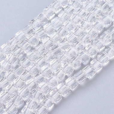 4mm Clear Cube Glass Beads