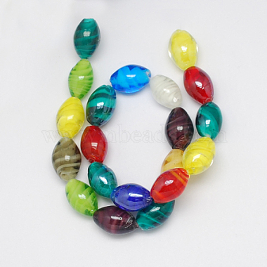 17mm Colorful Oval Lampwork Beads